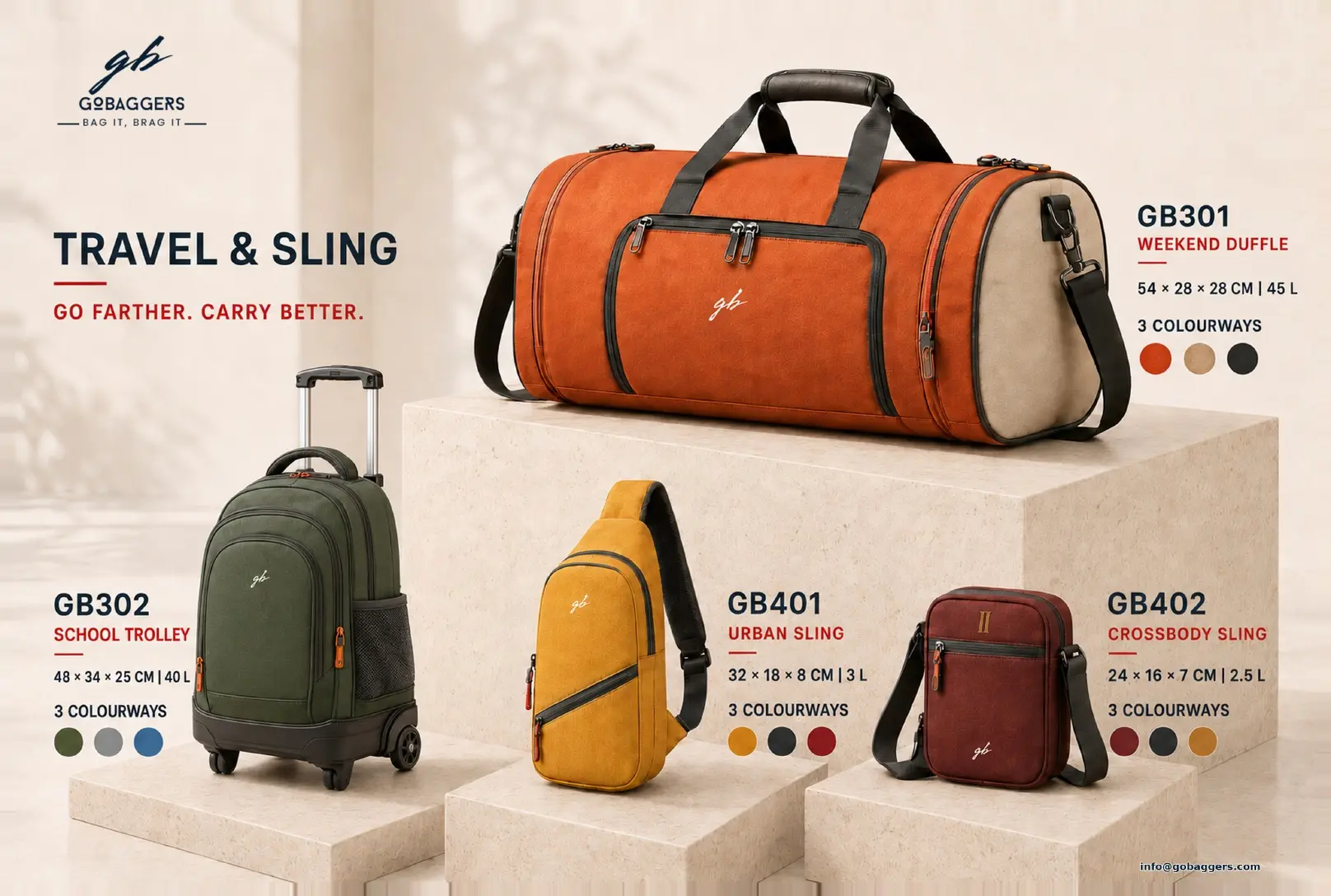 Travel & Sling catalogue page